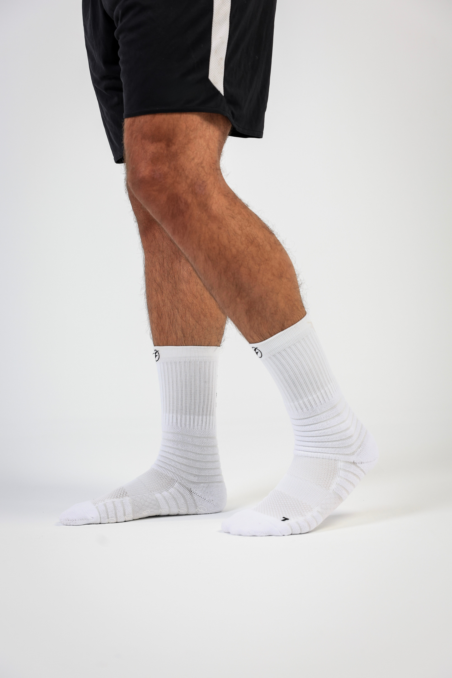 Grip Socks + Elite Calf Sleeve (White)